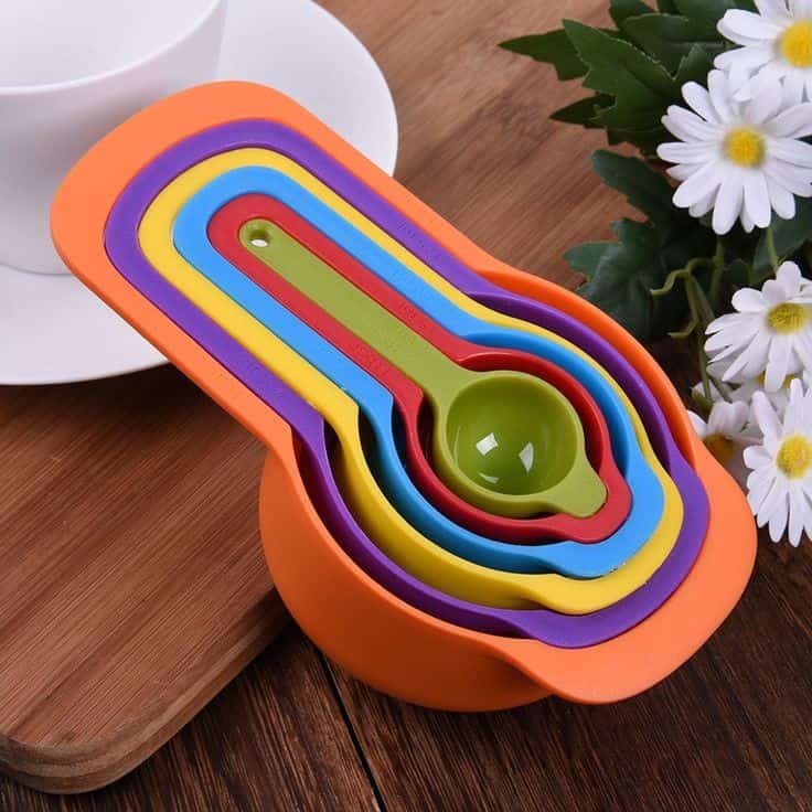 Multi Color Measuring Cup And Spoon Set – 6pcs