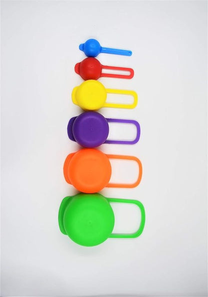 Multi Color Measuring Cup And Spoon Set – 6pcs