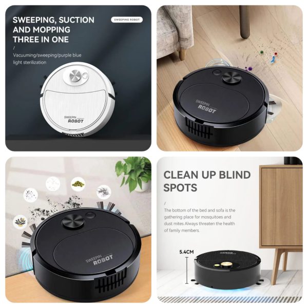 Portable Mini Wireless Smart Sweeping Robot Mopping 3 In1