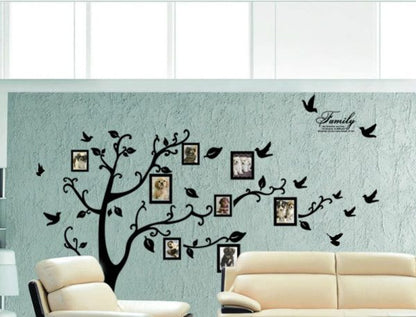 Large 200x250cm / 79x99in Black 3d Diy Photo Tree Wooden Wall Decals