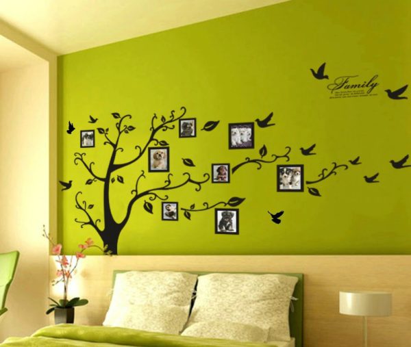 Large 200x250cm / 79x99in Black 3d Diy Photo Tree Wooden Wall Decals