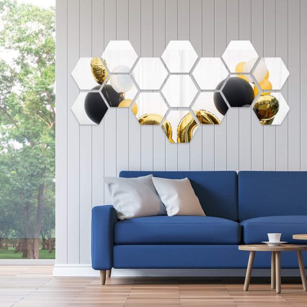 3d Acrylic Hexagon Simple Mirror-surface Geometric Diy Art